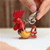First Layer Cowhide Creative Chick Fighting Chicken Bag Pendant Zodiac Cowhide Keychain Bag Hanging Rooster Mini Doll