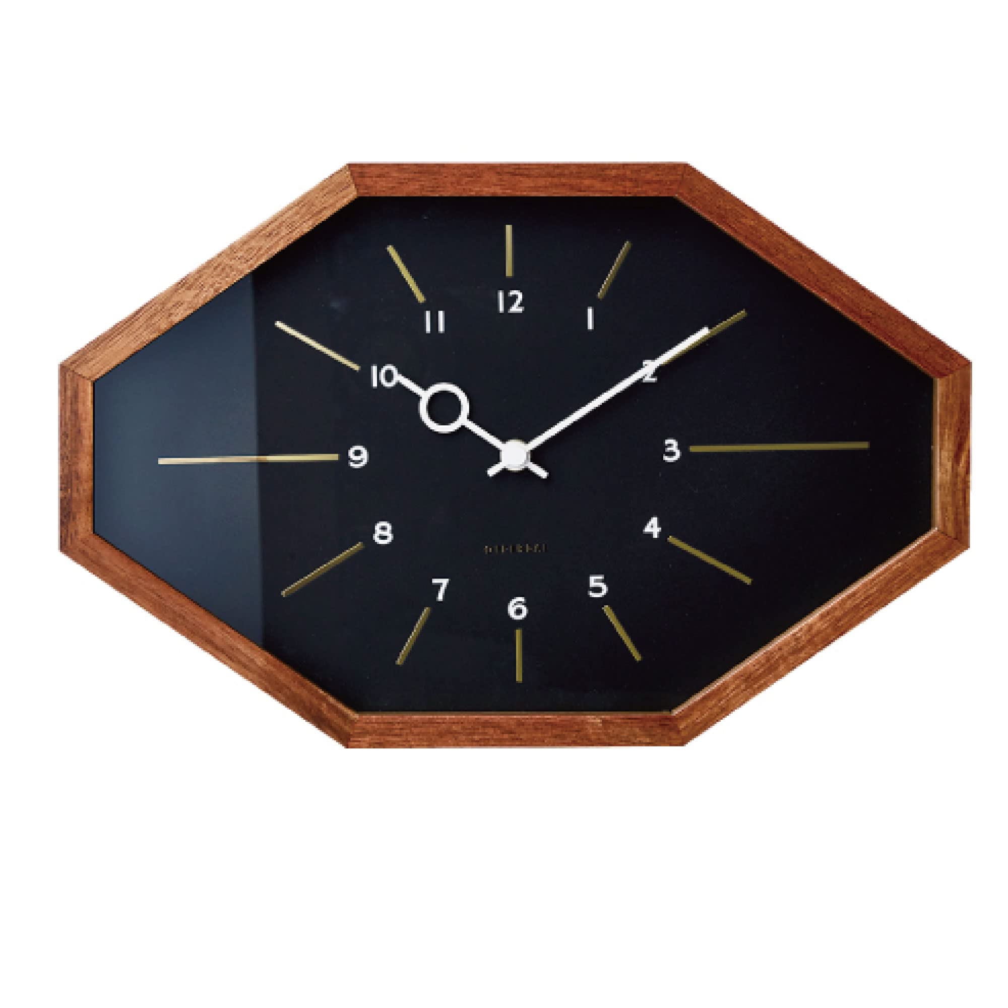 Interform Wall Belmonte Width 33cm x Height x Depth Clock, Radio-Controlled, CL-3024BK, Black/Gold Wood, Dimensions 21.5cm 4.5cm чёрный