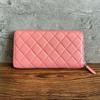 Used CHANEL Matelass Round Zip Long Wallet Pink