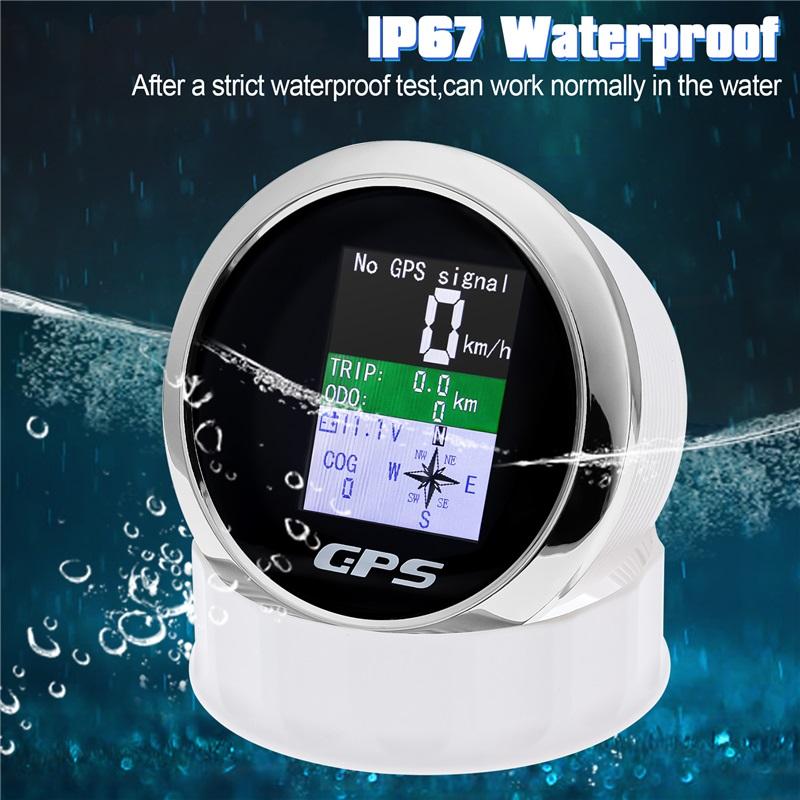 Universal 85mm Digital GPS Speedometer Odometer with GPS Antenna TFT Screen Waterproof Voltmeter for 12V Boat Car Motorcycle