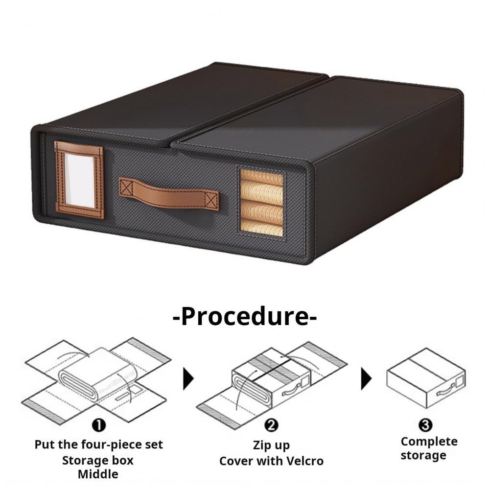 Foldable Sheet Storage Container Seasonal Clothing Organizer Capacity Sheet Organizer Storage Box with Window for Sheets