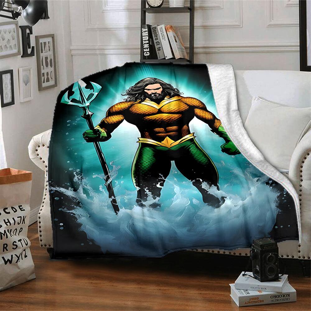 1pc Trident, Aquaman Blanket Polyester Fiber, All Season Comfort for Sofa, Bed, Office, Car, Camping Ideal Home Decor & Gift, Office Comfort