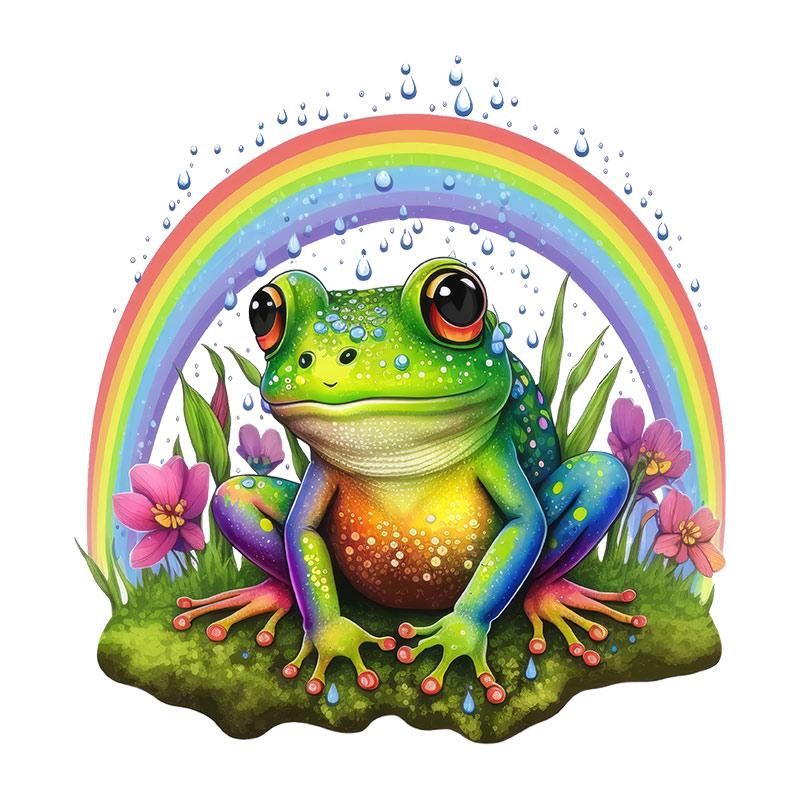 M728 Süßer Regenbogenfrosch Wandaufkleber Kinderzimmer Schlafzimmer Heimdekoration Tapetenhintergrund Süße Tieraufkleber