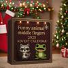 2025 Funny Advent Calendar for Kids 24-Day Countdown Christmas Box with 24Pcs Middle Fingers Animal Pendant Birthday Christmas Gifts