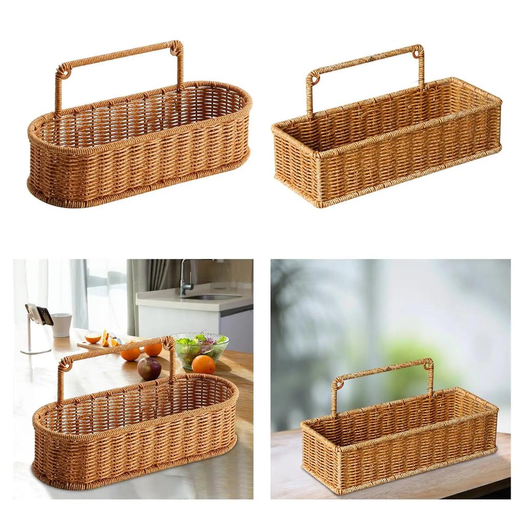 Weaving Wall Hanging Basket Decorative Basket Container No Perforating Fruit Sundries Organizer for Living Room