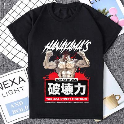Harajuku Japan Anime Baki The Grappler T-Shirt Kampfanimation Yujiro Hanma Manga T-Shirt Herren Kleidung Sommer Streetwear T-Shirts
