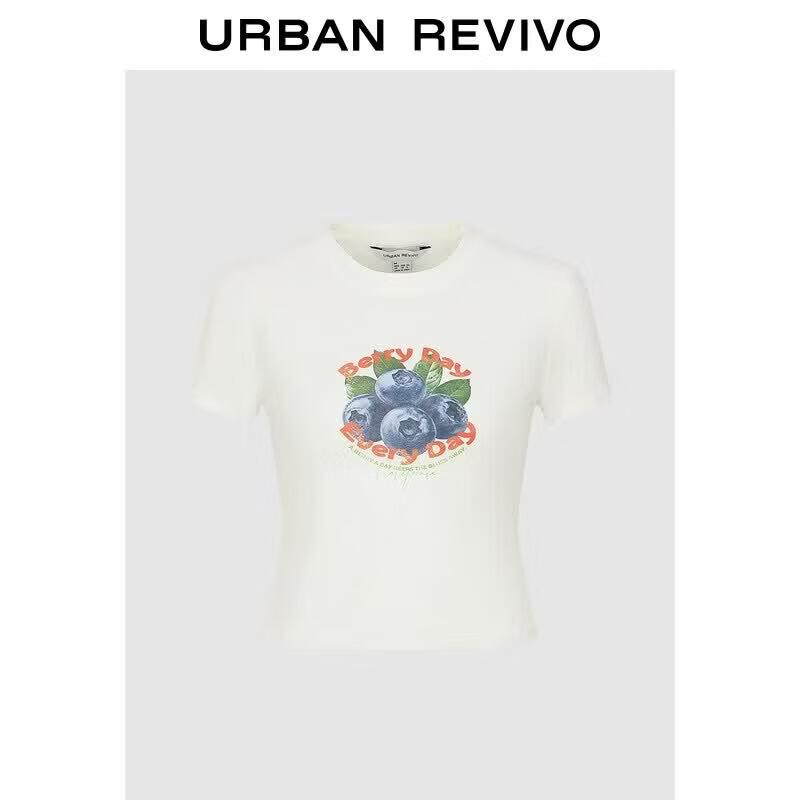 UR2026 Women s Blueberry Print T-Shirt S грязно-белый