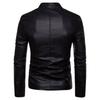 Fashion Men Autumn Winter Warm Casual Leather Zipper Long Sleeve Jacket Coat Top