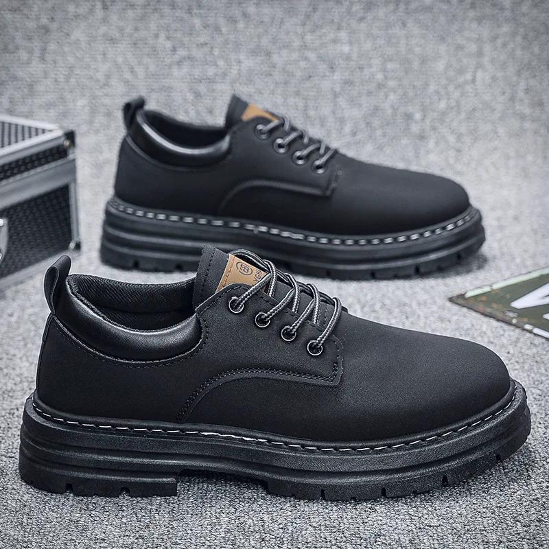 Fashion Mens Shoes England Style Lace up comfortable Non Slip Formal Shoes for Man Brand Outdoor Waterproof Men Casual Shoes