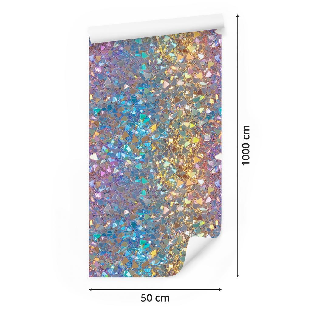 Iridescent glitter wallpaper in blue and beige for the living room and bedroom 50x1000