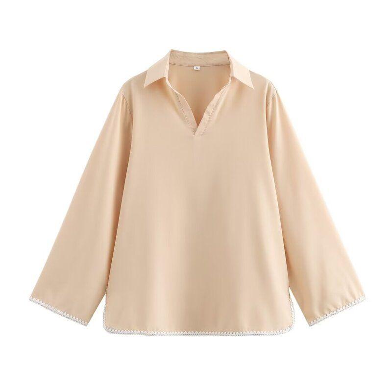 

Fashion Style 2024 Summer New Arrival Women s Back Bowknot Decoration Stripes Shirt High Waist Pants 3233233 Sand Shirt L