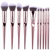 10 Wet and Wild Series Makeup Brush Set, Tapered Finger Print Handle Brush, Eye Brush Makeup