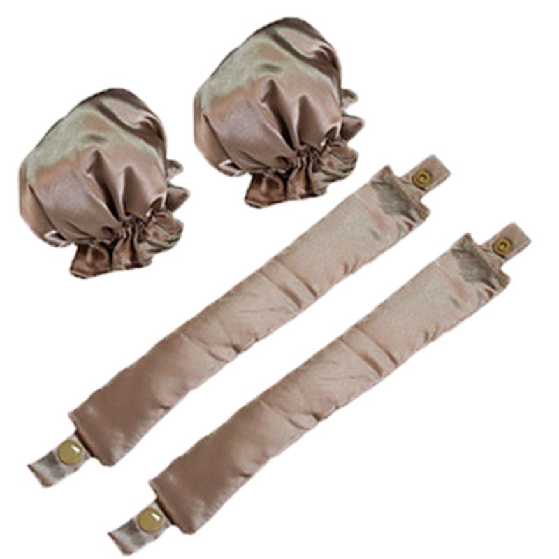 4PCS Satin Hair Curler Roller for Heatless Hair Curls Hair Caps Curling Rod Set