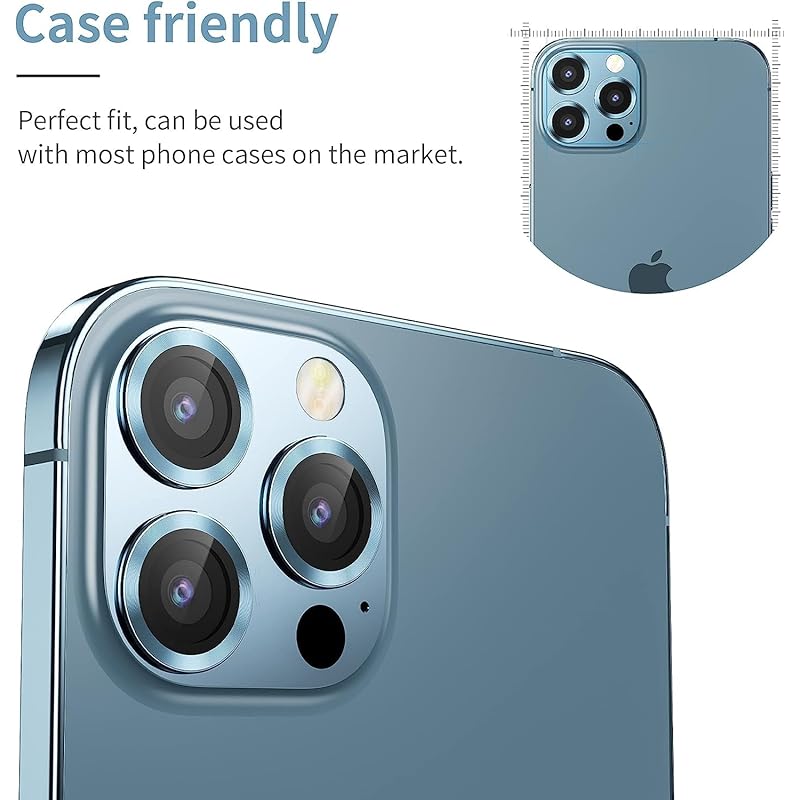 

Gadgetbite Orbix Camera Lens Protector For Iphone 13 Pro 6.1& Iphone 13 Pro Max 6.7, Tempered Glass Camera Lens Protecto 1313 синий