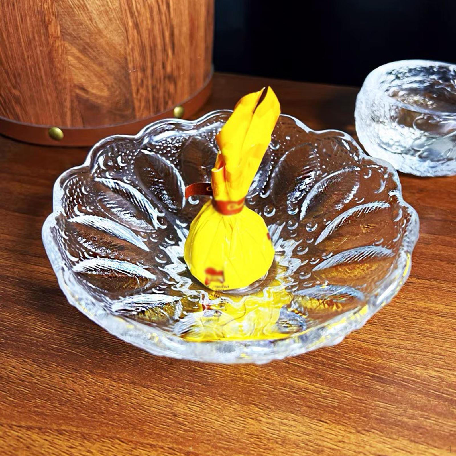 

Подставка для закусок в форме цветка для овощей и десертов стеклянная фруктовница 13.6x4cm