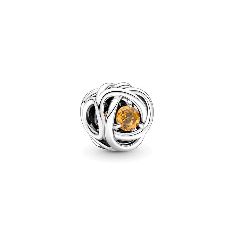 Pandora Fashionable Versatile Honey Color Eternal Loop Charm Women Charm Silver 790065C04 Silver,F