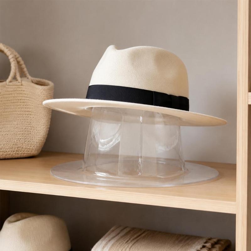 Moldeador de Sombreros con Soporte de Forma de PVC Moldeado para Almacenamiento en Armario, Empaque de Viaje y Organización de Mesa de Exhibición