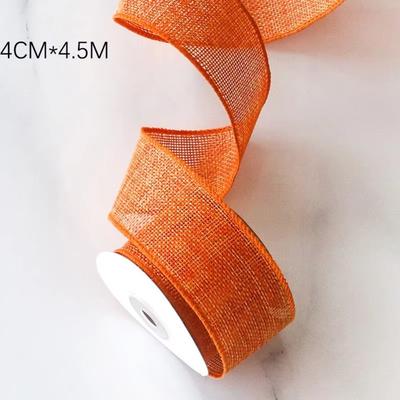 Vintage 4.5M/Roll Crafts Ribbon Bows With Wired Edge Burlap Ribbon Gift Wrapping Bouquets DIY Fabric Ribbon