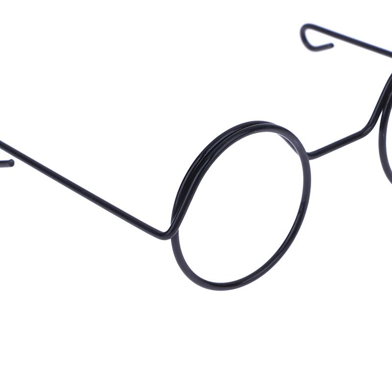 5 ks Miniaturní brýle Kovový kulatý rám Bez čoček Brýle Hračka Retro Panenka Brýle DIY Panenka Oblečení Doplňky Brýle