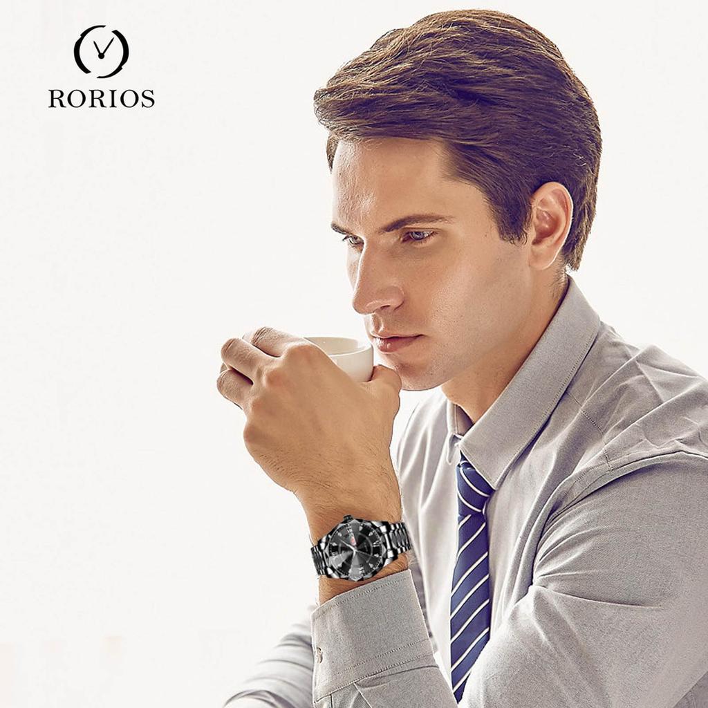 RORIOS Men's Watch, Multifunctional, Date Display, Quartz Watch, Luminous, Lightweight, Waterproof, Stylish, Popular, Simple, Business, Father's Day,