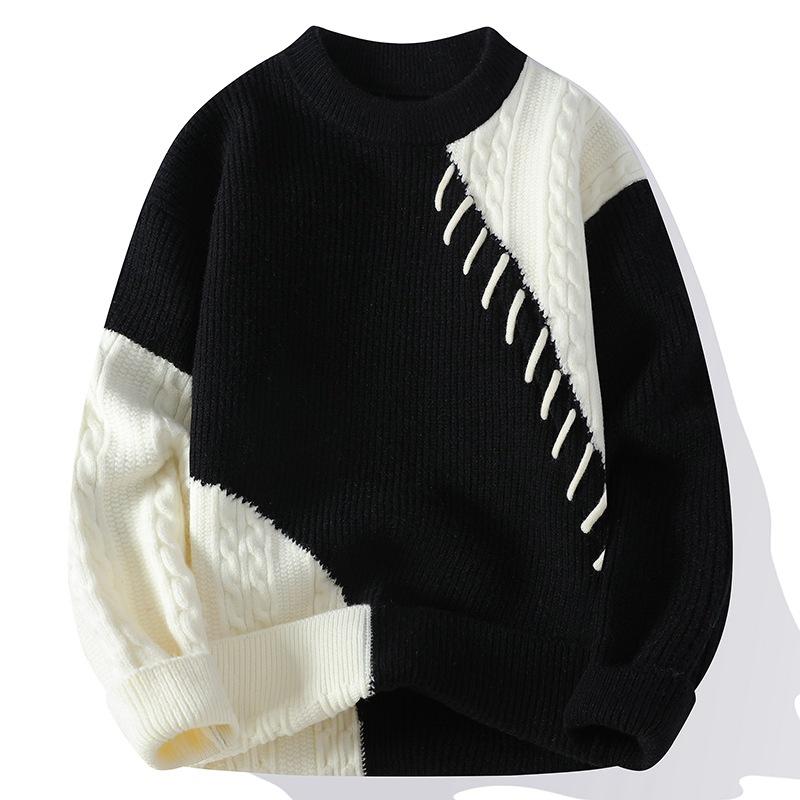 

Hot Selling Explosive Autumn and Winter New Casual Semi-Turtleneck Bottom Knitted Sweater Sweater Thread Jacket M чорний