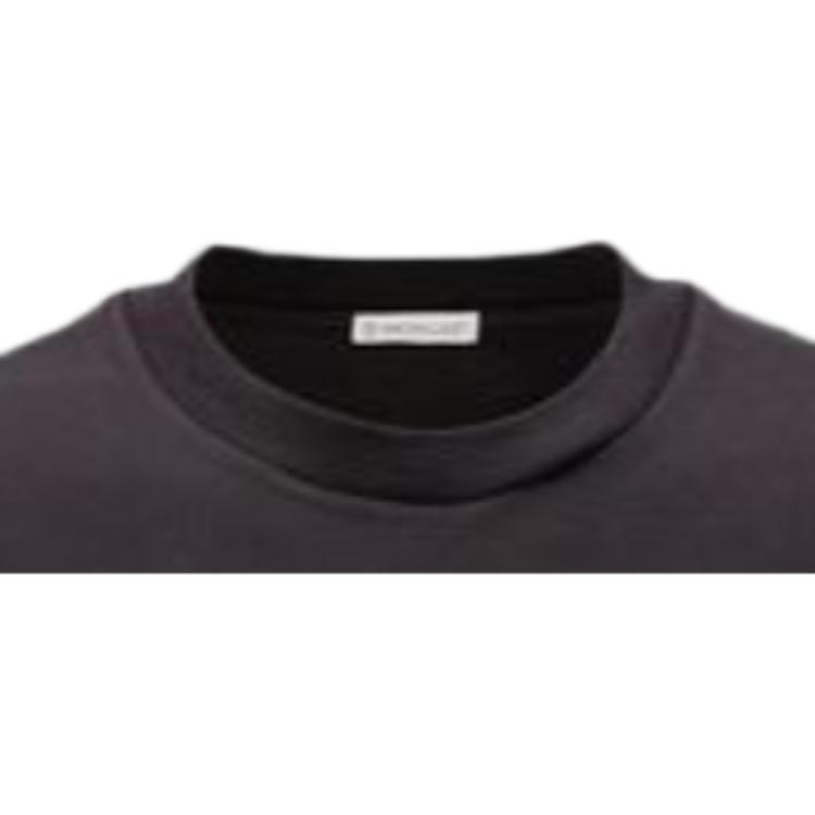 Moncler Solid Logo Crew Neck Short Sleeve T-Shirt Men T-Shirts Black 120918C000518390T999