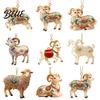 Decorative Acrylic Christmas Tree Decoration 2D Goat Ornament Cute Animal Sheep Hanging Decor for Clear Flame Red Ornament Tree Holiday Party