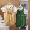2Pcs/Sets Kids Set Clothes Children Baby Boy And Girl Cartoon T-Shirt Strap Shorts Summer Fashion Casual Tracksuit