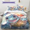 Squirtle Muster Bettwäsche Heimdekoration Geburtstagsgeschenk (1 Bettbezug + 2 Kissenbezüge, ohne Füllung)