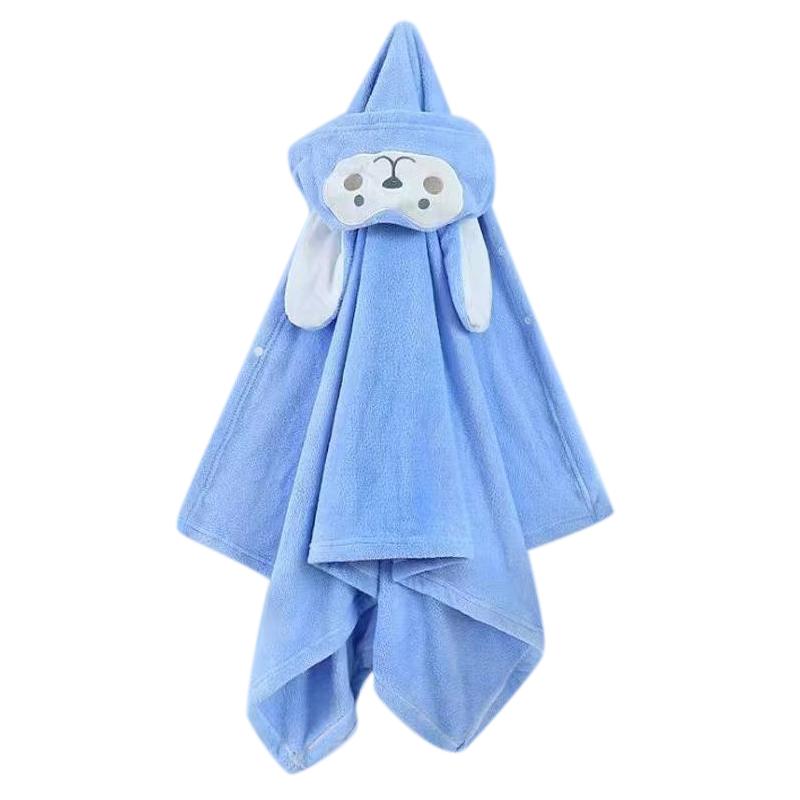 

Малышей малышей банное полотенце с капюшоном детский халат супер мягкий впитывающий банное полотенце одеяло мультфильм коралловый флис детский банный халат мальчик девочка 90x150cm синий
