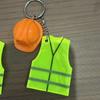 1Pc Creative Vest And Safety Helmet Shaped Keychain Night Travel Reflective Warning Sign Pendant For Backpack Accessories