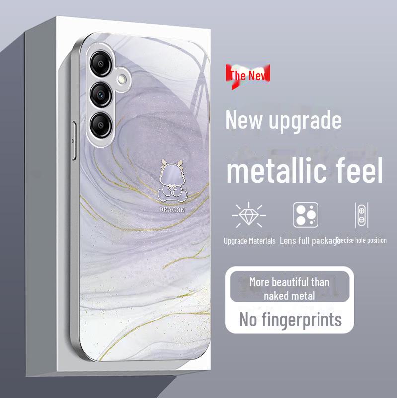 Pozlacený drak na Samsung A14, S21, A22, A31 - design ve stylu roku draků, luxusní skleněná povrchová úprava