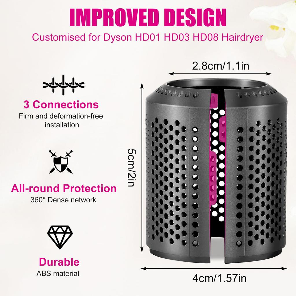 Hair Dryer Outer Filter Cover for and HD15 Strainer Filter Opening Design HD01, HD03, HD08, Accessories, Moisture-Proof Net,