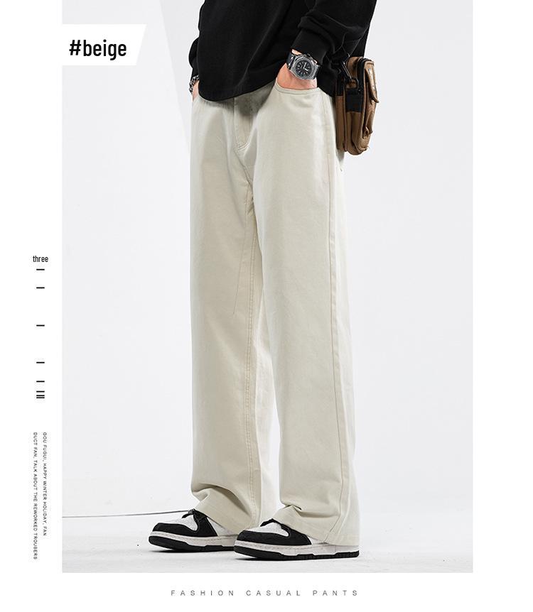 Mingge 2025 Herren Frühling/Sommer Locker Gerade Hose - Trendig, Einfarbig, Lässig und Vielseitig.