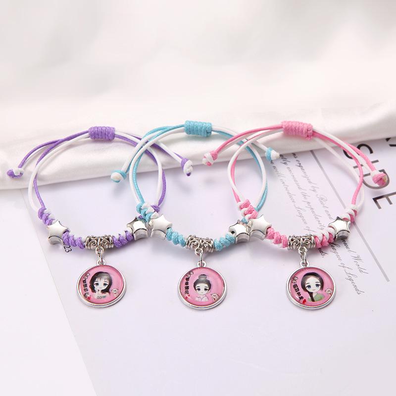 

Корейская студентка, подруга, набор из трех плетеных браслетов дружбы – милый и простой дизайн ручной работы