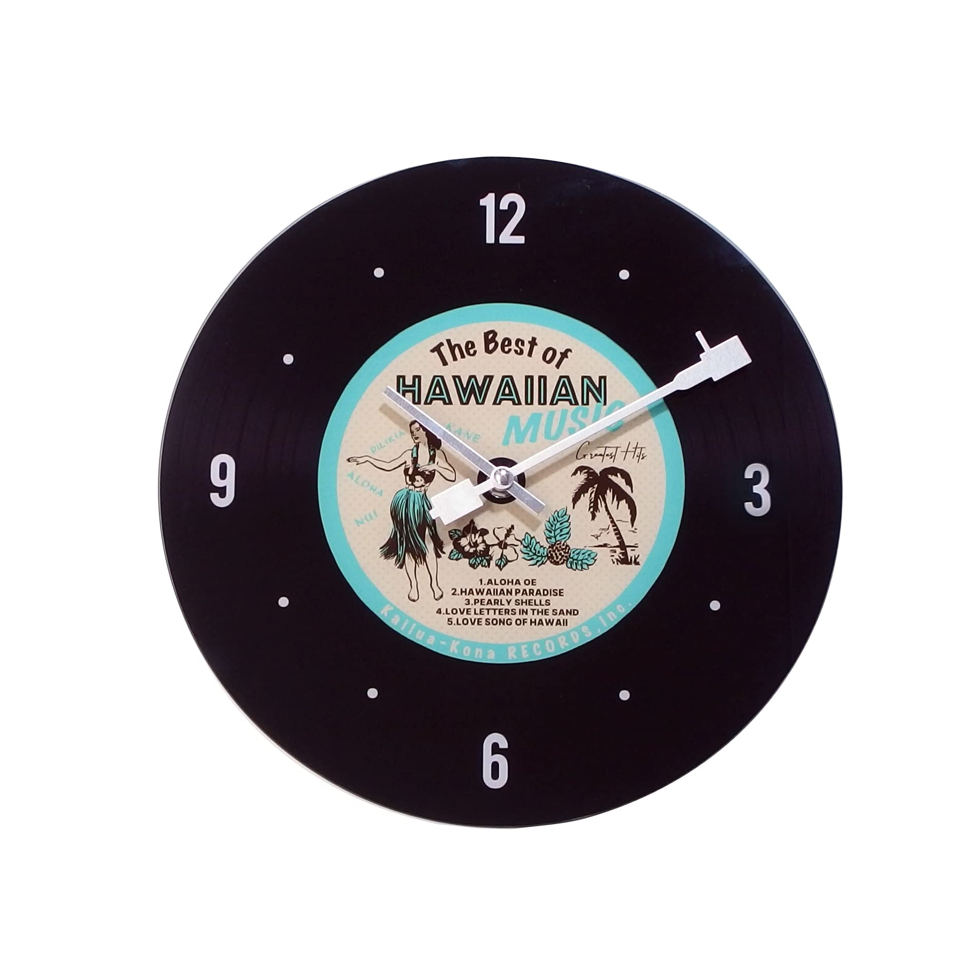 

Key Stone Glass Wall Clock Blue Hawaiian Record CL056289 синій