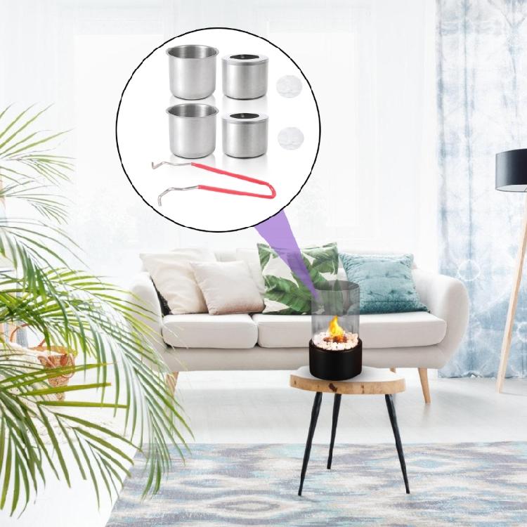Outdoor Bioethanol Burners Pots Stainless Steel Ethanol Combustion Chamber Fuel Box Tabletop Fireplaces Accessories