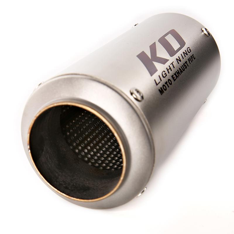 Universal 51/60MM Motorcycle KO Exhaust Stainless Steel Muffler Pipe With DB Killer For Z900 R3 R25 MT07 MT09 R1 Z400 Z650
