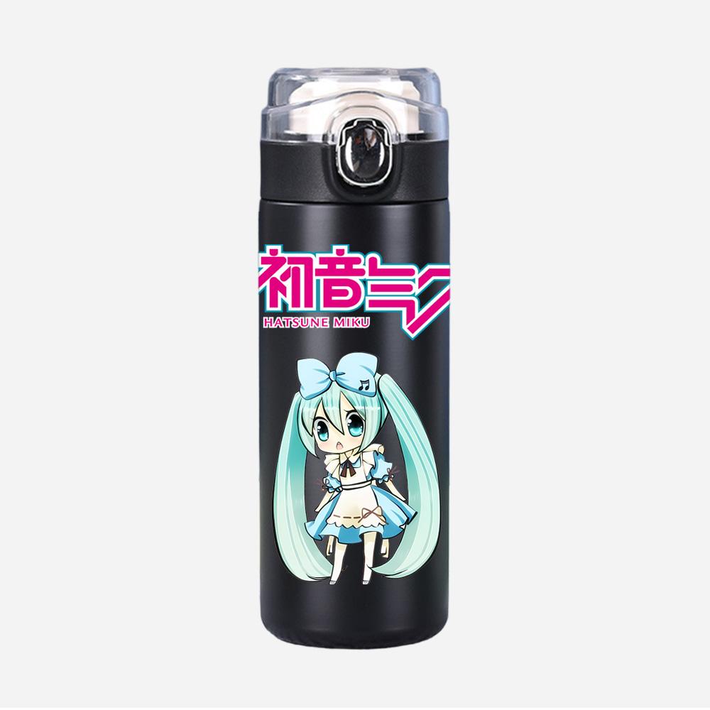 Tazza Termica Stampata Anime Hatsune Miku Portatile Acciaio Inossidabile 400ml Borraccia Anti-perdita Tazza da Campeggio Regalo