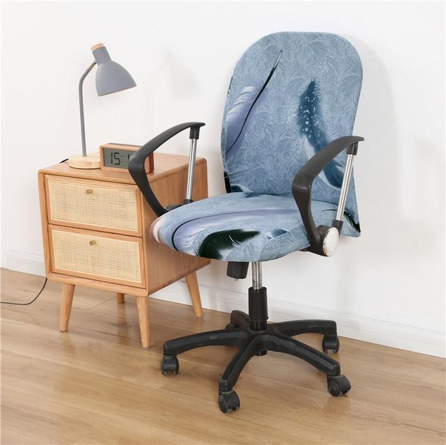 Geometry Computer Chair Cover Spandex Stretch Printed Office Chair Protective Covers Anti -Dirty Removable Machine Washable Armchair Seat