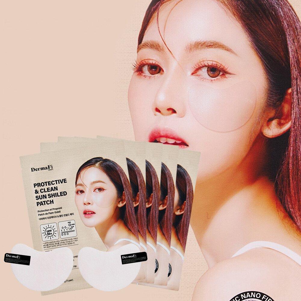 Derma Fi Breathable, Ultra-adhesive Transparent Sun Patch, Sun Shield Patch, 1 Box, 5 Servings, 0.9g (1 Pair), 5 Pieces (4.5g/including Support)