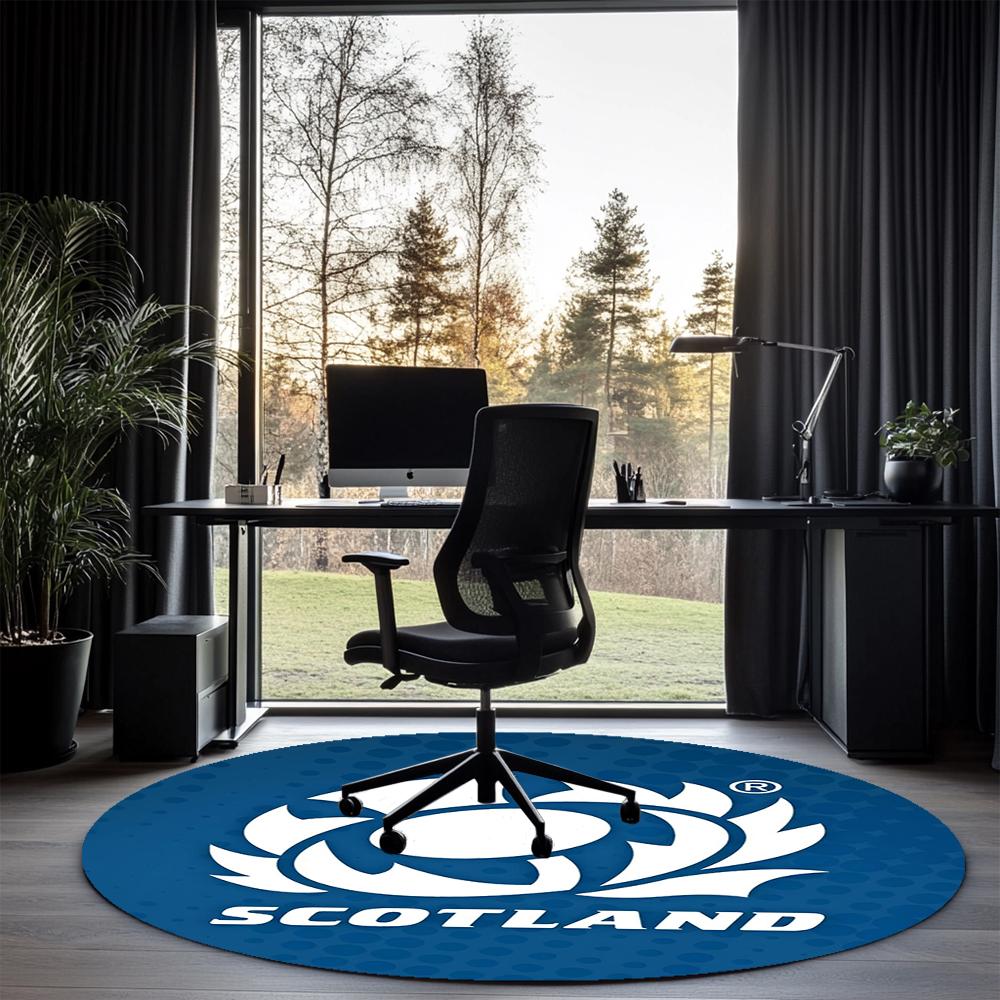 Scotland Rugby Printed Round Rug Carpet Chair Rug Area Rug Entryway Doormats,for Office Chair Living Room Bedroom Kitchen Room.