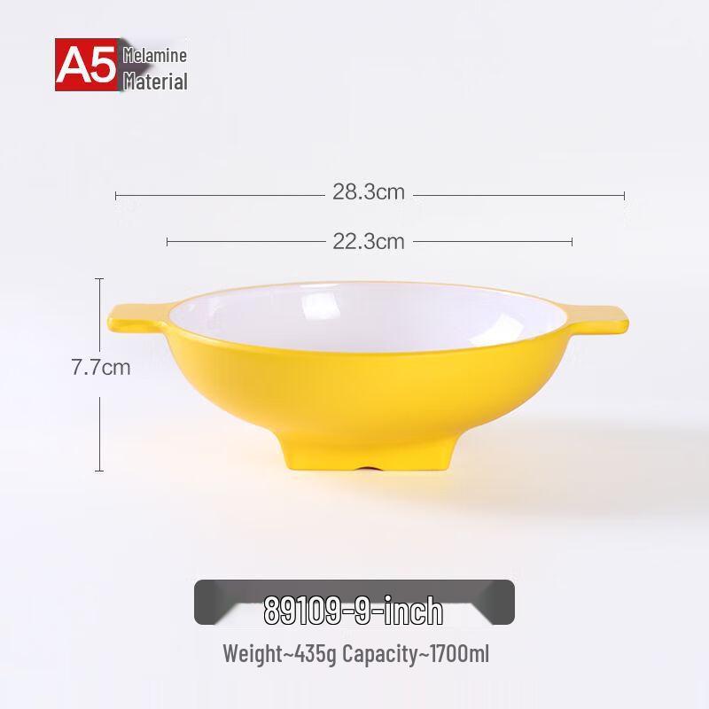 Jijun Two-Tone Melamine Noodle Bowl with Handles