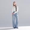 SanCai Lyocell Rhinestone Wide-Leg Jeans