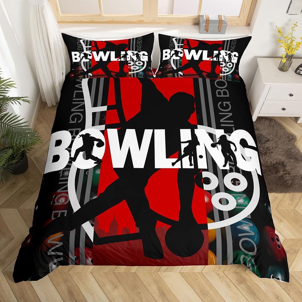 Bowling Pin Ball Lightweight Duvet Cover Sets Bowler Player Unique Gift Idea Twin Full Queen King Size Bedding Bed Sets No Quilt