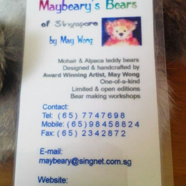 [USED] Price Reduced Rare May Wong Teddy Bear