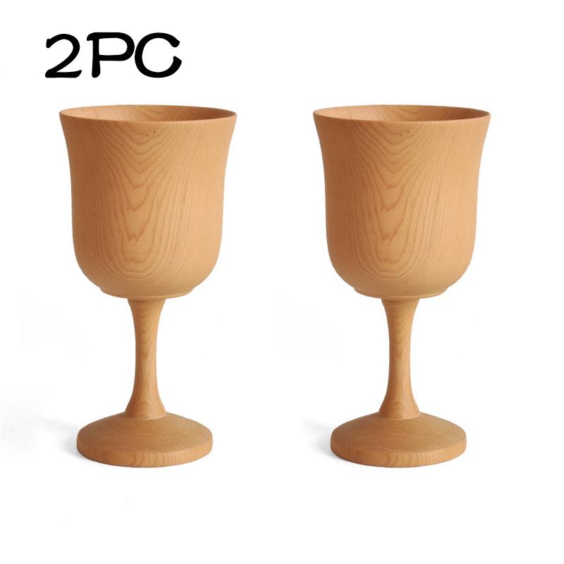 Wooden Handmade Wine Glasses Retro Dinnerware Goblet Vintage European Style Spirit Vodka Champagne Glasses Bar Home Decor