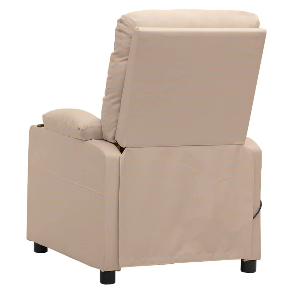 Electric Recliner Chair Cream Fabric