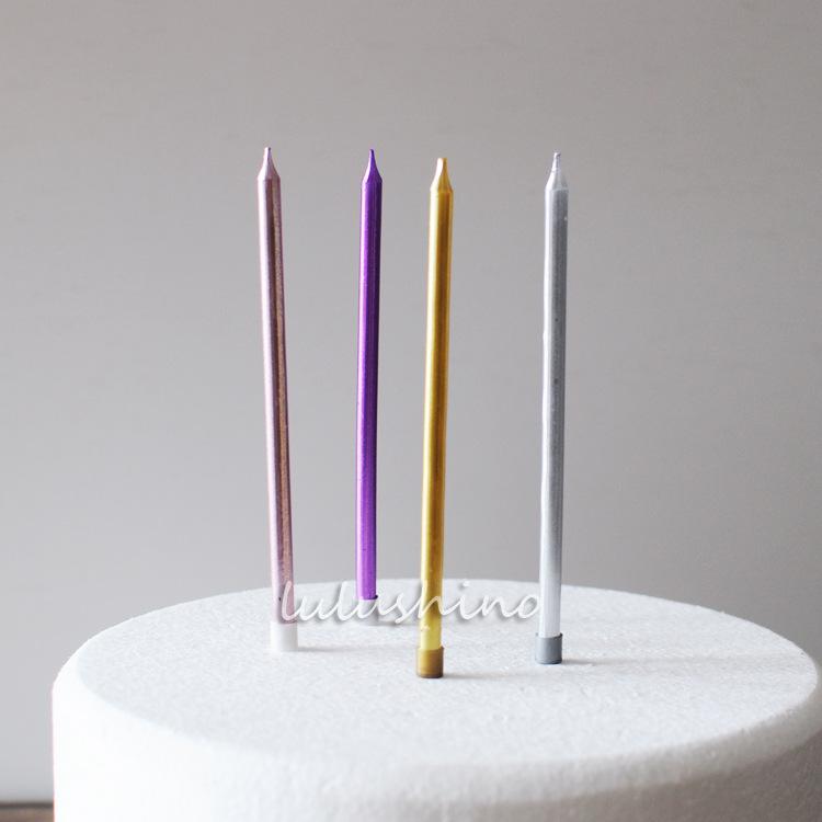 Gold-Stemmed Long Candles for Romantic Wedding Dinner