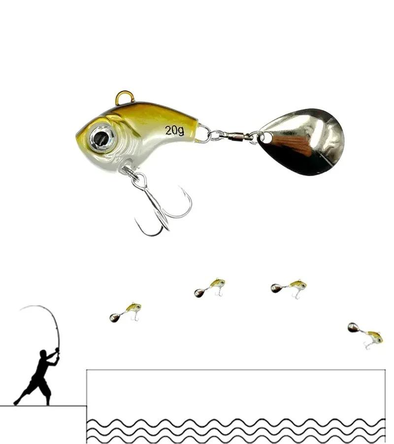 20g Metal Mini VIB Fishing Lure with Spoon Crankbait Vibration Spinner Tackle Pin Fish Hooks Sinking Bait